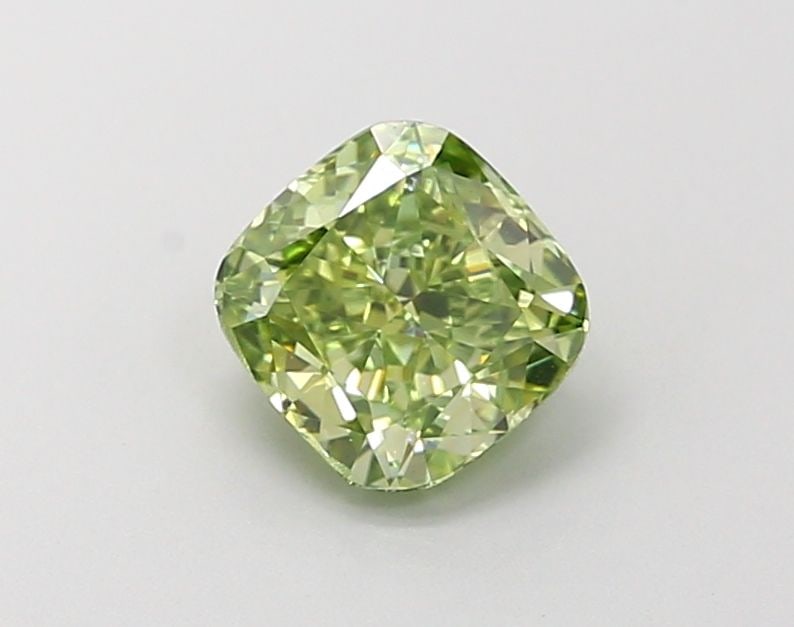 Loose Diamond - CUSHION MODIFIED 1.02ct Fancy Vivid Green VVS2: Loose Diamond - CUSHION MODIFIED 1.02ct Fancy Vivid Green VVS2 Source: This is a real non-mined Diamond that has been grown in a lab Shape: CUSHION MODIFIED Carats: 1.02 Color: Fancy Vivid Green Certi