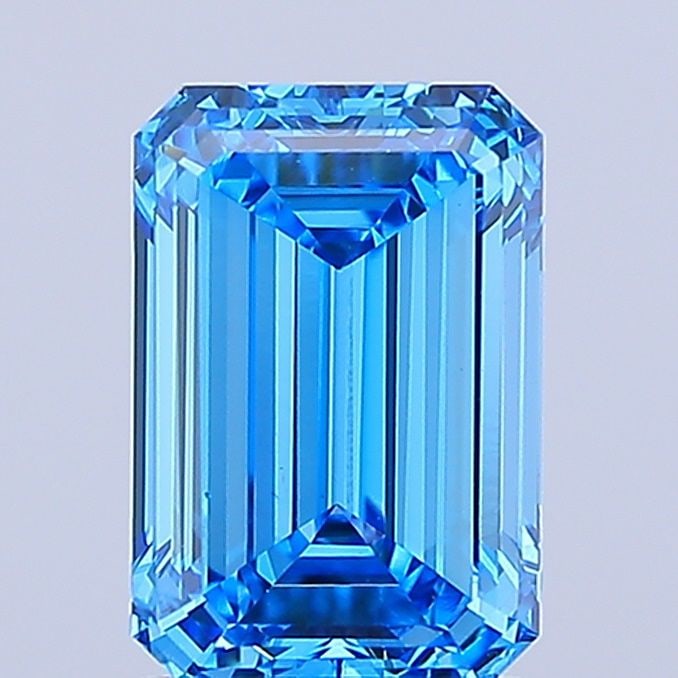 Loose Diamond - EMERALD 2.0ct Fancy Vivid Blue VS1: Loose Diamond - EMERALD 2.0ct Fancy Vivid Blue VS1 Source: This is a real non-mined Diamond that has been grown in a lab Shape: EMERALD Carats: 2.0 Color: Fancy Vivid Blue Certification: IGI Video: