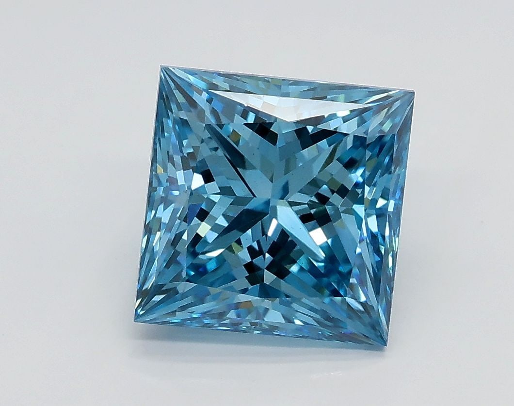 Loose Diamond - PRINCESS 2.22ct Fancy Vivid Blue VS2: Loose Diamond - PRINCESS 2.22ct Fancy Vivid Blue VS2 Source: This is a real non-mined Diamond that has been grown in a lab Shape: PRINCESS Carats: 2.22 Color: Fancy Vivid Blue Certification: IGI Video