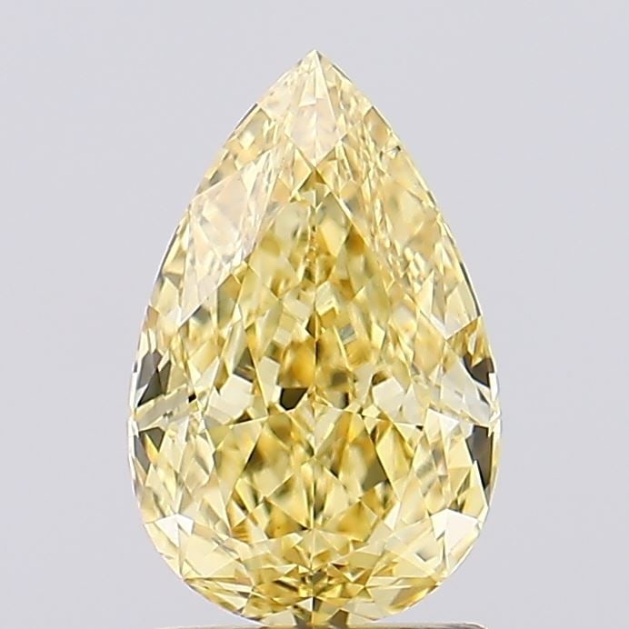 Loose Diamond - PEAR 1.61ct Fancy Intense Yellow VS1: Loose Diamond - PEAR 1.61ct Fancy Intense Yellow VS1 Source: This is a real non-mined Diamond that has been grown in a lab Shape: PEAR Carats: 1.61 Color: Fancy Intense Yellow Certification: IGI Video