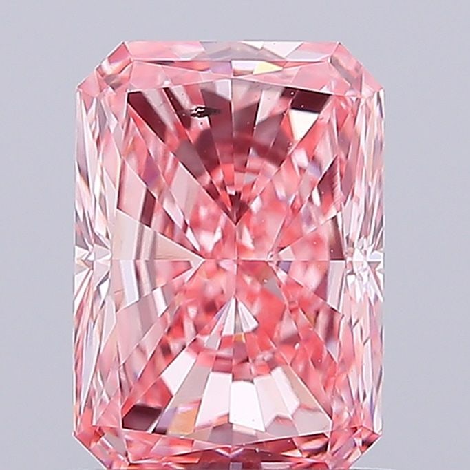 Loose Diamond - RADIANT 1.35ct Fancy Vivid Pink SI1: Loose Diamond - RADIANT 1.35ct Fancy Vivid Pink SI1 Source: This is a real non-mined Diamond that has been grown in a lab Shape: RADIANT Carats: 1.35 Color: Fancy Vivid Pink Certification: IGI Video: