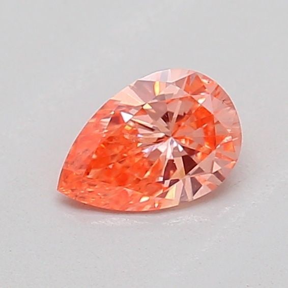 Loose Diamond - PEAR 0.23ct Fancy Vivid Pinkish Orange SI1: Loose Diamond - PEAR 0.23ct Fancy Vivid Pinkish Orange SI1 Source: This is a real non-mined Diamond that has been grown in a lab Shape: PEAR Carats: 0.23 Color: Fancy Vivid Pinkish Orange Certificatio