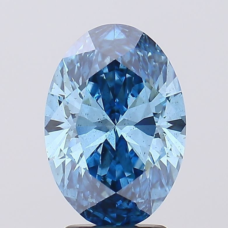 Loose Diamond - OVAL 2.82ct Fancy Vivid Blue SI1: Loose Diamond - OVAL 2.82ct Fancy Vivid Blue SI1 Source: This is a real non-mined Diamond that has been grown in a lab Shape: OVAL Carats: 2.82 Color: Fancy Vivid Blue Certification: IGI Video: