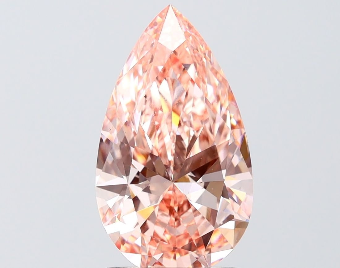 Loose Diamond - PEAR 2.54ct Fancy Vivid Pink VS1: Loose Diamond - PEAR 2.54ct Fancy Vivid Pink VS1 Source: This is a real non-mined Diamond that has been grown in a lab Shape: PEAR Carats: 2.54 Color: Fancy Vivid Pink Certification: IGI Video: