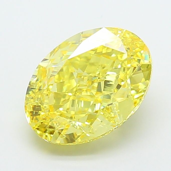 Loose Diamond - OVAL 5.05ct Fancy Vivid Yellow VS1: Loose Diamond - OVAL 5.05ct Fancy Vivid Yellow VS1 Source: This is a real non-mined Diamond that has been grown in a lab Shape: OVAL Carats: 5.05 Color: Fancy Vivid Yellow Certification: IGI Video: