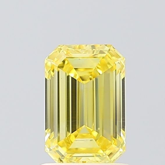 Loose Diamond - EMERALD 1.1ct Fancy Intense Yellow VS2: Loose Diamond - EMERALD 1.1ct Fancy Intense Yellow VS2 Source: This is a real non-mined Diamond that has been grown in a lab Shape: EMERALD Carats: 1.1 Color: Fancy Intense Yellow Certification: IGI V