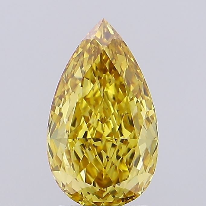 Loose Diamond - PEAR 2.1ct Fancy Intense Brownish Yellow VS1: Loose Diamond - PEAR 2.1ct Fancy Intense Brownish Yellow VS1 Source: This is a real non-mined Diamond that has been grown in a lab Shape: PEAR Carats: 2.1 Color: Fancy Intense Brownish Yellow Certific
