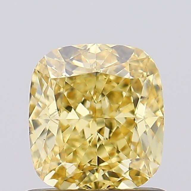Loose Diamond - CUSHION MODIFIED 1.05ct Fancy Intense Yellow VS2: Loose Diamond - CUSHION MODIFIED 1.05ct Fancy Intense Yellow VS2 Source: This is a real non-mined Diamond that has been grown in a lab Shape: CUSHION MODIFIED Carats: 1.05 Color: Fancy Intense Yellow 