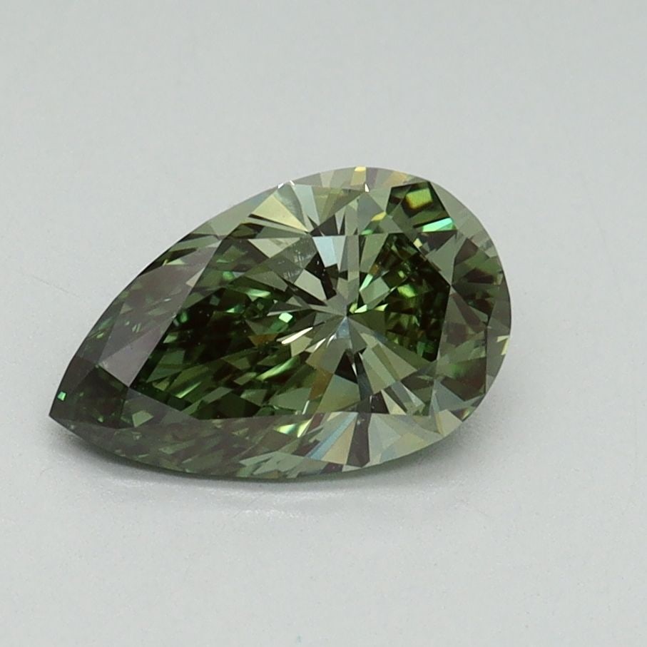 Loose Diamond - PEAR 1.05ct Fancy Vivid Green VVS2: Loose Diamond - PEAR 1.05ct Fancy Vivid Green VVS2 Source: This is a real non-mined Diamond that has been grown in a lab Shape: PEAR Carats: 1.05 Color: Fancy Vivid Green Certification: IGI Video: