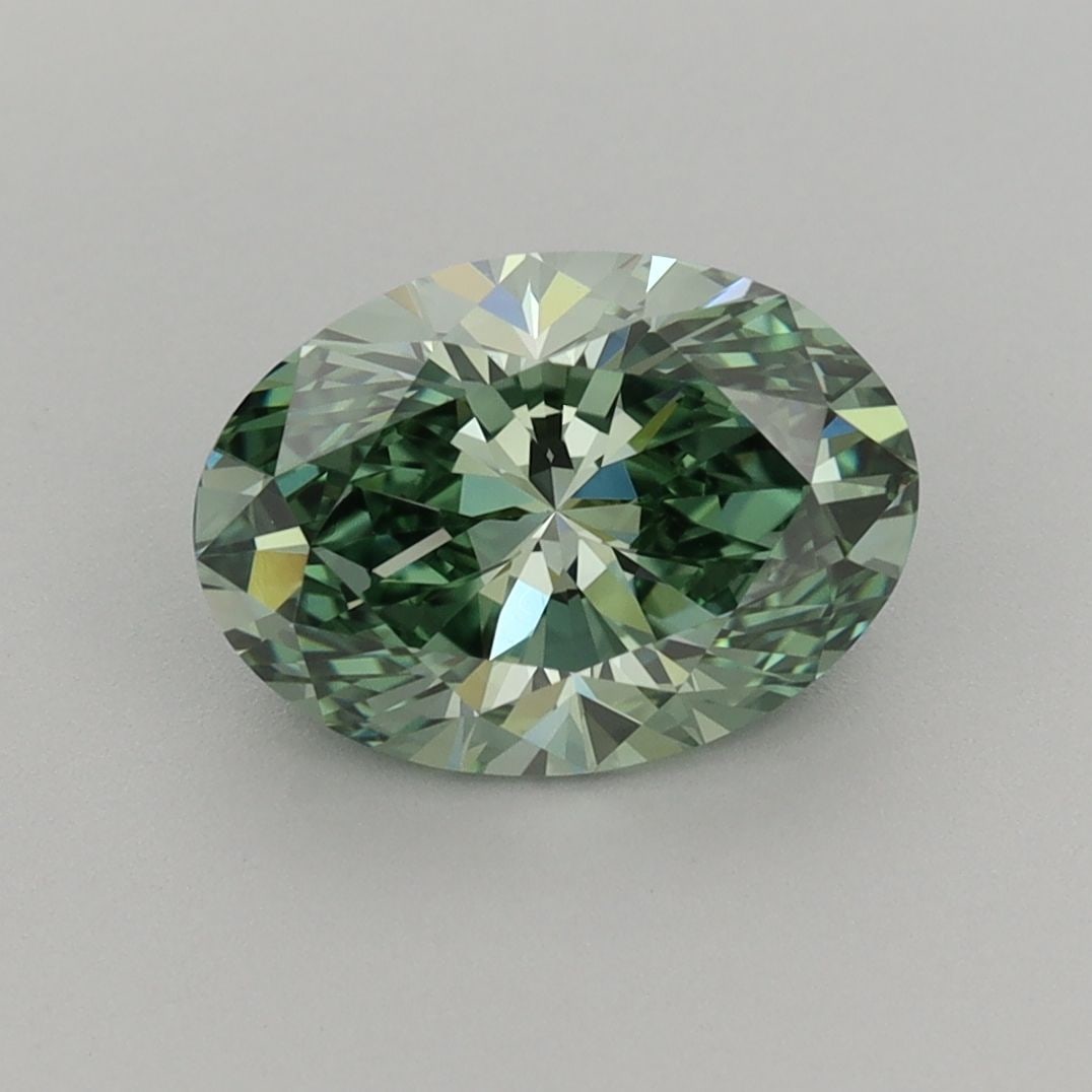 Loose Diamond - OVAL 2.02ct Fancy Vivid Green VS1: Loose Diamond - OVAL 2.02ct Fancy Vivid Green VS1 Source: This is a real non-mined Diamond that has been grown in a lab Shape: OVAL Carats: 2.02 Color: Fancy Vivid Green Certification: IGI The Diamond
