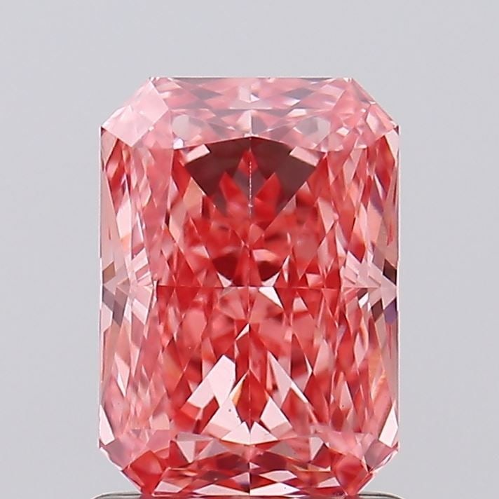 Loose Diamond - RADIANT 1.3ct Fancy Vivid Pink VS1: Loose Diamond - RADIANT 1.3ct Fancy Vivid Pink VS1 Source: This is a real non-mined Diamond that has been grown in a lab Shape: RADIANT Carats: 1.3 Color: Fancy Vivid Pink Certification: IGI Video: