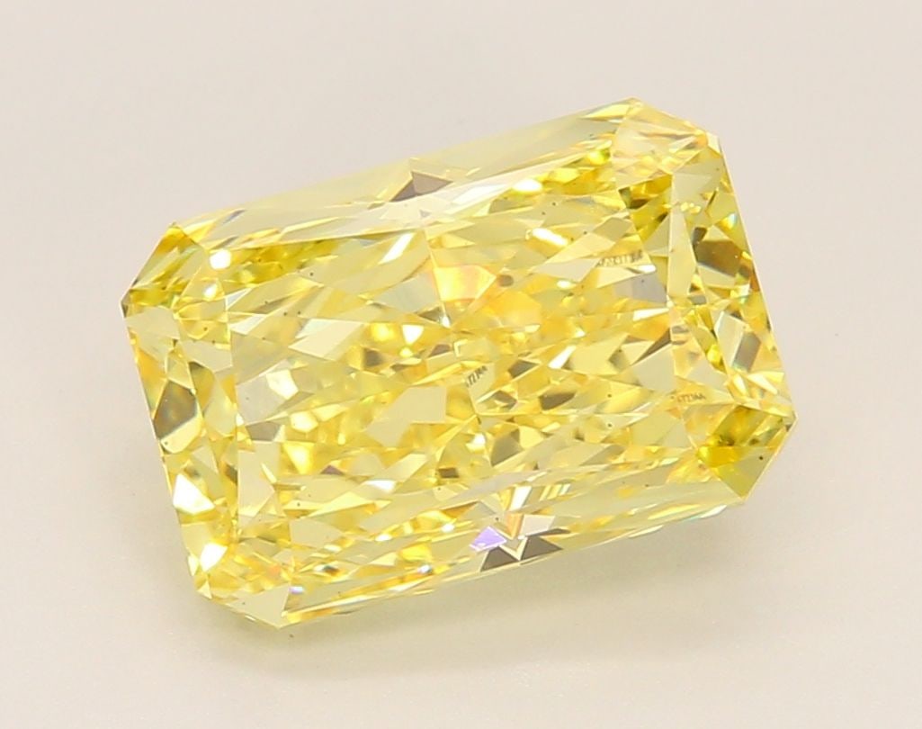 Loose Diamond - RADIANT 4.1ct Fancy Vivid Yellow VS1: Loose Diamond - RADIANT 4.1ct Fancy Vivid Yellow VS1 Source: This is a real non-mined Diamond that has been grown in a lab Shape: RADIANT Carats: 4.1 Color: Fancy Vivid Yellow Certification: IGI Video