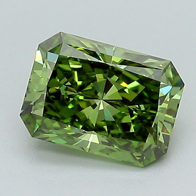 Loose Diamond - RADIANT 1.01ct Fancy Vivid Green VS1: Loose Diamond - RADIANT 1.01ct Fancy Vivid Green VS1 Source: This is a real non-mined Diamond that has been grown in a lab Shape: RADIANT Carats: 1.01 Color: Fancy Vivid Green Certification: IGI Video