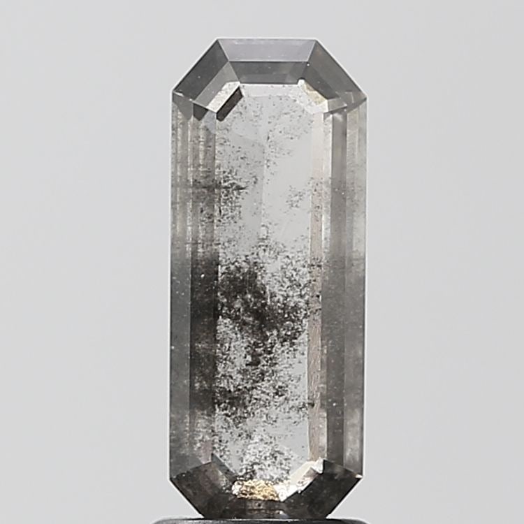 Loose Diamond - EMERALD 1.55ct Salt and Pepper I2: Loose Diamond - EMERALD 1.55ct Salt and Pepper I2 Source: This is a real non-mined Diamond that has been grown in a lab Shape: EMERALD Carats: 1.55 Color: Salt and Pepper Certification: NONE Video: