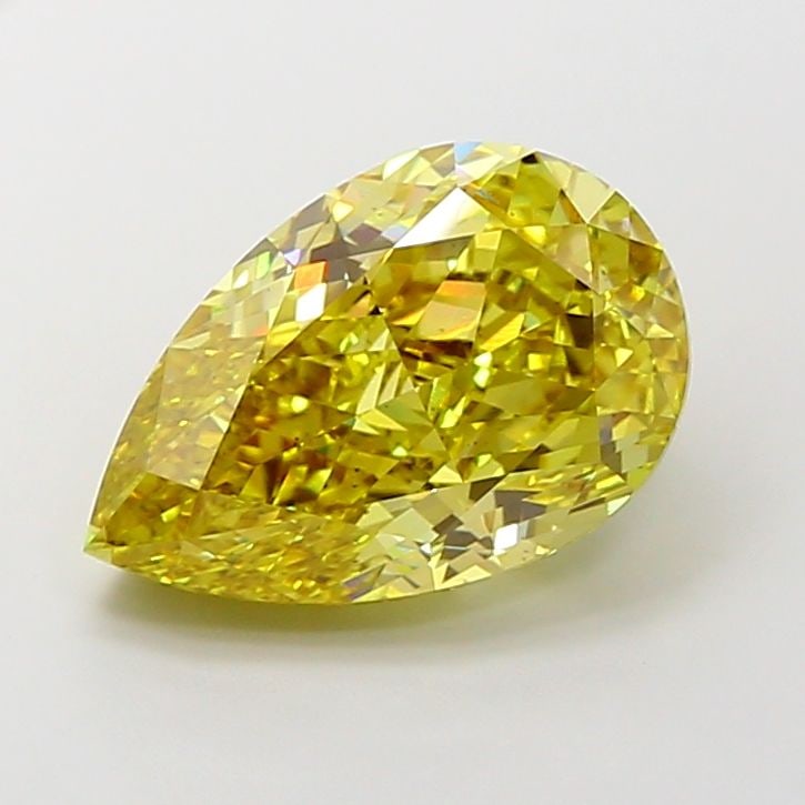 Loose Diamond - PEAR 8.08ct Fancy Intense Yellow VS2: Loose Diamond - PEAR 8.08ct Fancy Intense Yellow VS2 Source: This is a real non-mined Diamond that has been grown in a lab Shape: PEAR Carats: 8.08 Color: Fancy Intense Yellow Certification: IGI Video