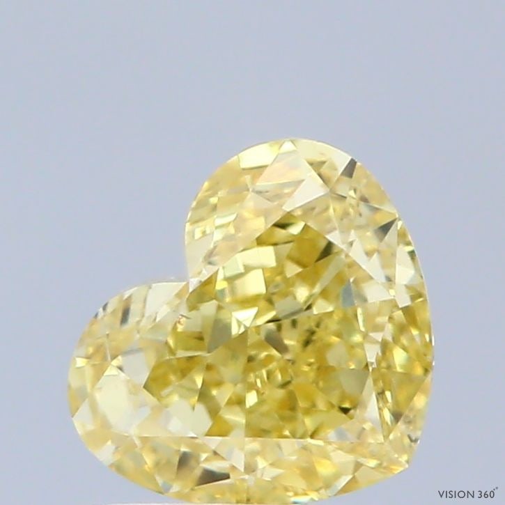 Loose Diamond - HEART 1.03ct Fancy Intense Yellow VS1: Loose Diamond - HEART 1.03ct Fancy Intense Yellow VS1 Source: This is a real non-mined Diamond that has been grown in a lab Shape: HEART Carats: 1.03 Color: Fancy Intense Yellow Certification: IGI Vid