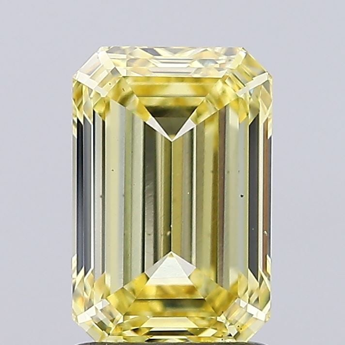 Loose Diamond - EMERALD 2.01ct Fancy Intense Yellow VS1: Loose Diamond - EMERALD 2.01ct Fancy Intense Yellow VS1 Source: This is a real non-mined Diamond that has been grown in a lab Shape: EMERALD Carats: 2.01 Color: Fancy Intense Yellow Certification: IGI