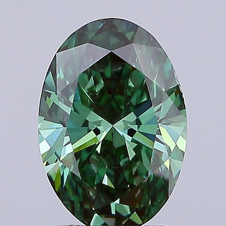 Loose Diamond - OVAL 2.01ct Fancy Vivid Green VS2: Loose Diamond - OVAL 2.01ct Fancy Vivid Green VS2 Source: This is a real non-mined Diamond that has been grown in a lab Shape: OVAL Carats: 2.01 Color: Fancy Vivid Green Certification: IGI Video: