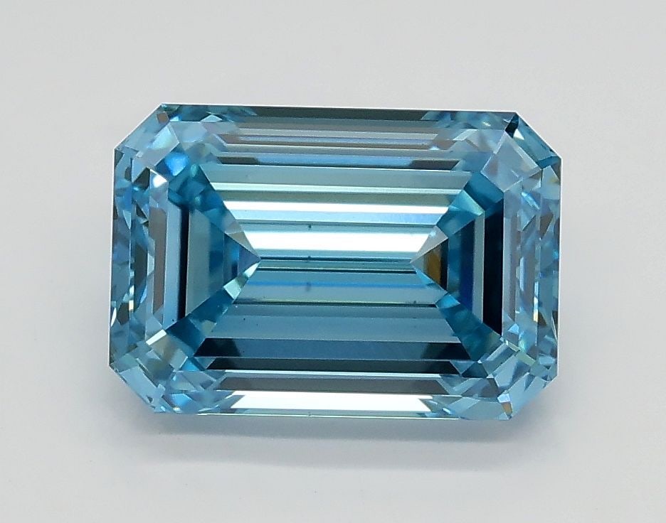 Loose Diamond - EMERALD 2.01ct Fancy Vivid Blue VS1: Loose Diamond - EMERALD 2.01ct Fancy Vivid Blue VS1 Source: This is a real non-mined Diamond that has been grown in a lab Shape: EMERALD Carats: 2.01 Color: Fancy Vivid Blue Certification: IGI Video: