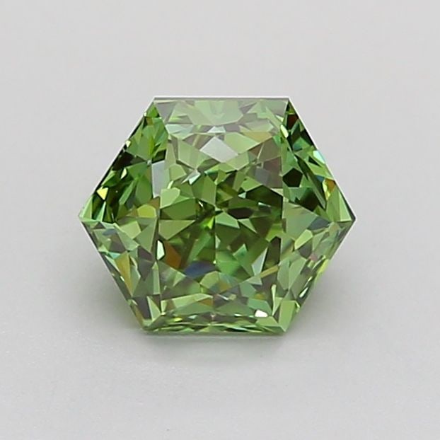Loose Diamond - HEXAGONAL 1.04ct Fancy Vivid Green VS1: Loose Diamond - HEXAGONAL 1.04ct Fancy Vivid Green VS1 Source: This is a real non-mined Diamond that has been grown in a lab Shape: HEXAGONAL Carats: 1.04 Color: Fancy Vivid Green Certification: IGI V