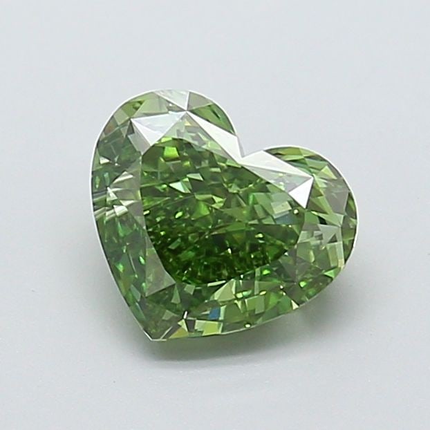 Loose Diamond - HEART 2.02ct Fancy Vivid Green VS1: Loose Diamond - HEART 2.02ct Fancy Vivid Green VS1 Source: This is a real non-mined Diamond that has been grown in a lab Shape: HEART Carats: 2.02 Color: Fancy Vivid Green Certification: IGI Video: