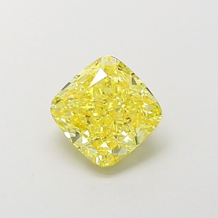 Loose Diamond - CUSHION MODIFIED 1.28ct Fancy Intense Yellow VVS2: Loose Diamond - CUSHION MODIFIED 1.28ct Fancy Intense Yellow VVS2 Source: This is a real non-mined Diamond that has been grown in a lab Shape: CUSHION MODIFIED Carats: 1.28 Color: Fancy Intense Yellow