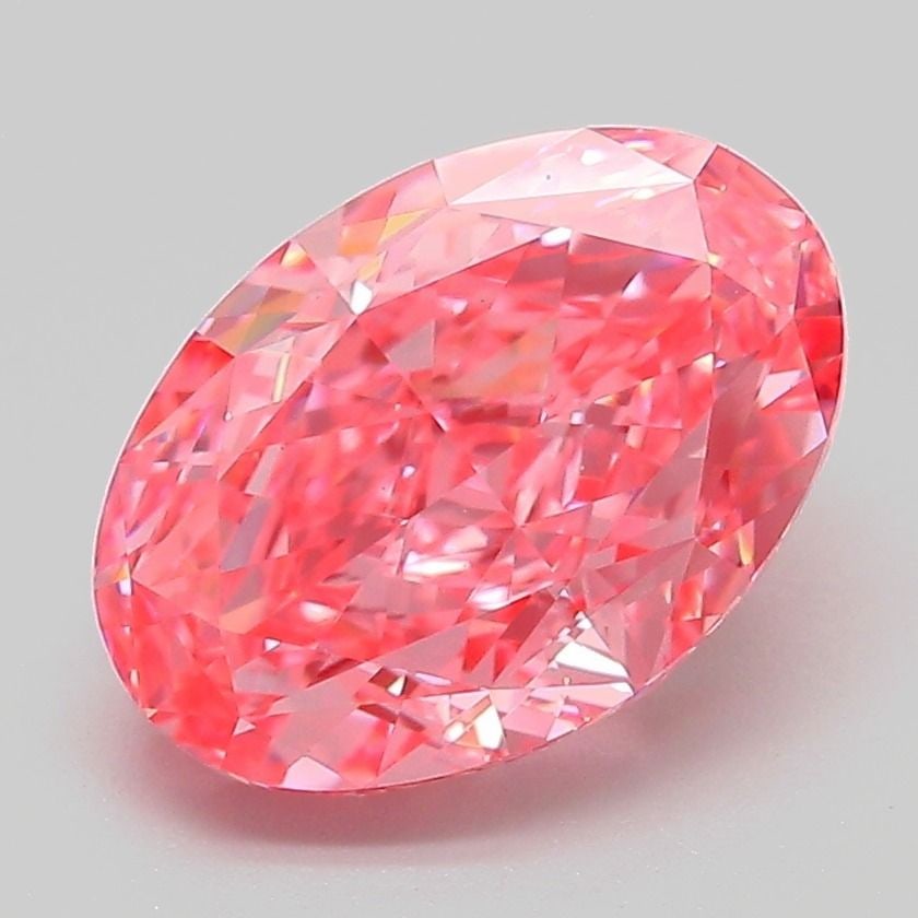 Loose Diamond - OVAL 3.07ct Fancy Vivid Pink VVS2: Loose Diamond - OVAL 3.07ct Fancy Vivid Pink VVS2 Source: This is a real non-mined Diamond that has been grown in a lab Shape: OVAL Carats: 3.07 Color: Fancy Vivid Pink Certification: IGI Video:
