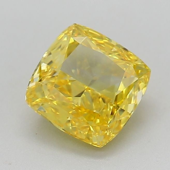 Loose Diamond - CUSHION MODIFIED 0.71ct Fancy Vivid Yellow VVS1: Loose Diamond - CUSHION MODIFIED 0.71ct Fancy Vivid Yellow VVS1 Source: This is a real non-mined Diamond that has been grown in a lab Shape: CUSHION MODIFIED Carats: 0.71 Color: Fancy Vivid Yellow Cer