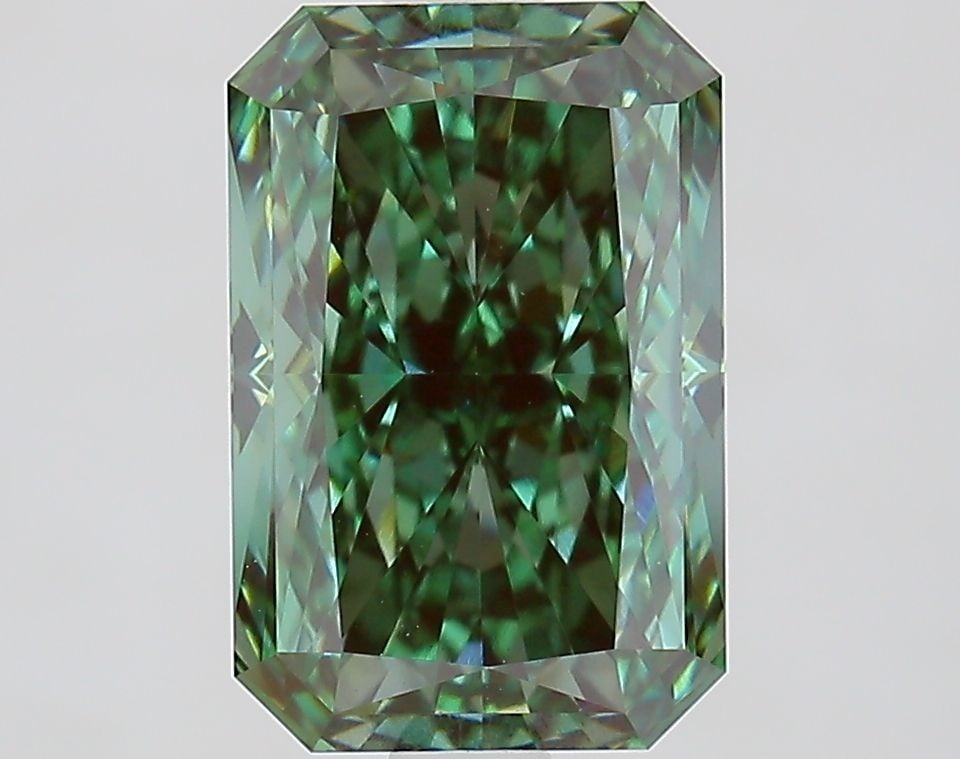 Loose Diamond - RADIANT 2.73ct Fancy Vivid Green VVS2: Loose Diamond - RADIANT 2.73ct Fancy Vivid Green VVS2 Source: This is a real non-mined Diamond that has been grown in a lab Shape: RADIANT Carats: 2.73 Color: Fancy Vivid Green Certification: IGI Vide