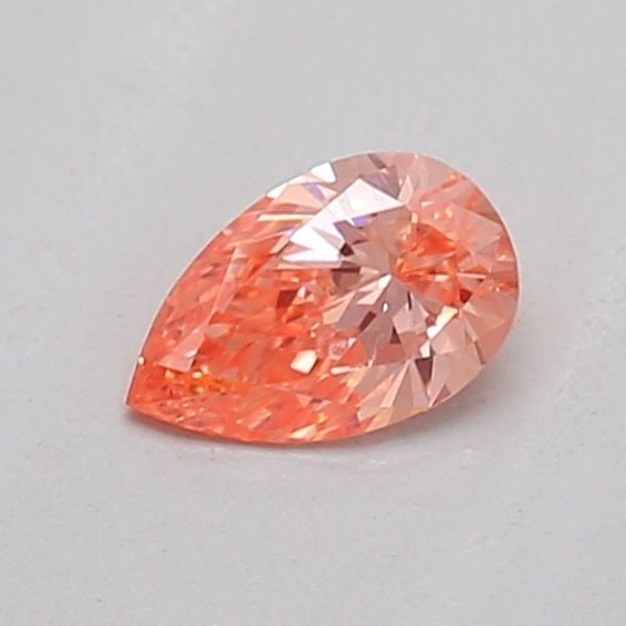 Loose Diamond - PEAR 0.18ct Fancy Vivid Orangey Pink VS2: Loose Diamond - PEAR 0.18ct Fancy Vivid Orangey Pink VS2 Source: This is a real non-mined Diamond that has been grown in a lab Shape: PEAR Carats: 0.18 Color: Fancy Vivid Orangey Pink Certification: I