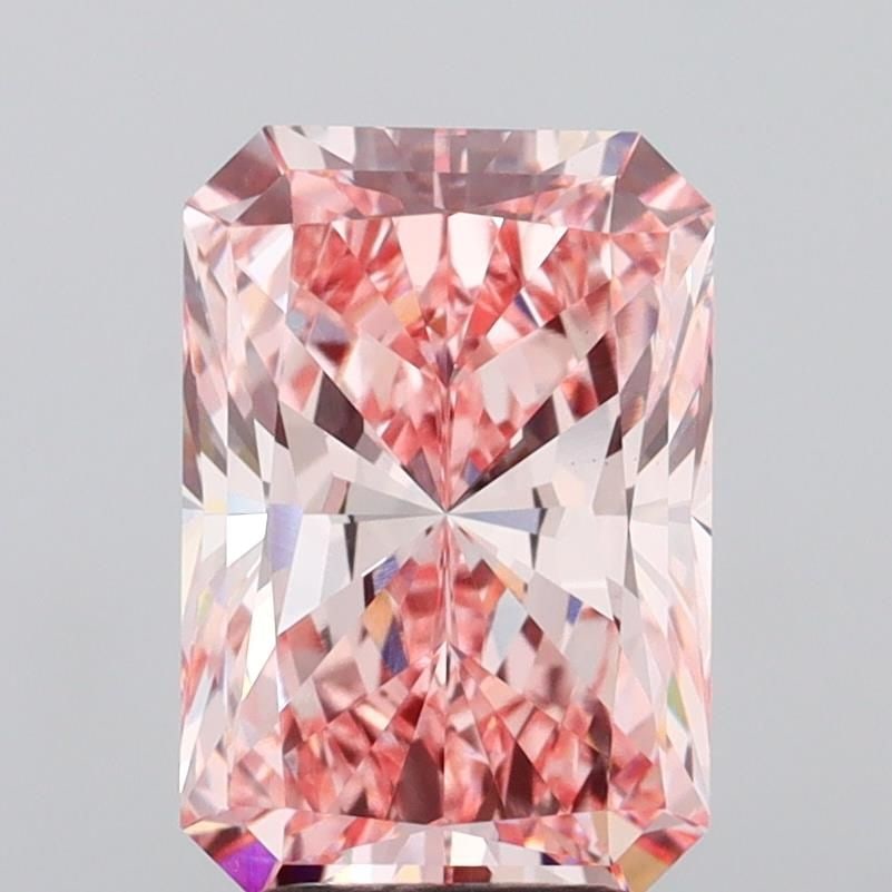 Loose Diamond - RADIANT 3.72ct Fancy Vivid Pink VVS2: Loose Diamond - RADIANT 3.72ct Fancy Vivid Pink VVS2 Source: This is a real non-mined Diamond that has been grown in a lab Shape: RADIANT Carats: 3.72 Color: Fancy Vivid Pink Certification: IGI Video: