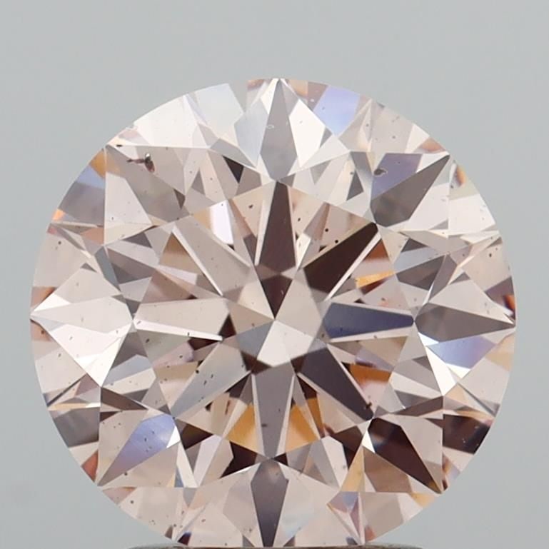 Ideal Loose Diamond - ROUND 2.43ct Fancy Light Brownish Pink SI1: Ideal Loose Diamond - ROUND 2.43ct Fancy Light Brownish Pink SI1 Source: This is a real non-mined Diamond that has been grown in a lab Shape: ROUND Carats: 2.43 Color: Fancy Light Brownish Pink Certif