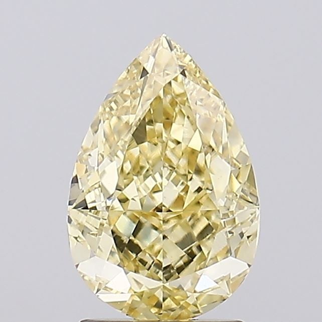 Loose Diamond - PEAR 2.04ct Fancy Light Yellow VVS2: Loose Diamond - PEAR 2.04ct Fancy Light Yellow VVS2 Source: This is a real non-mined Diamond that has been grown in a lab Shape: PEAR Carats: 2.04 Color: Fancy Light Yellow Certification: IGI Video: