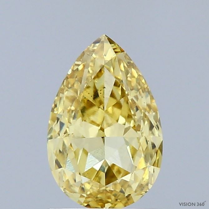 Loose Diamond - PEAR 1.51ct Fancy Vivid Yellow VS1: Loose Diamond - PEAR 1.51ct Fancy Vivid Yellow VS1 Source: This is a real non-mined Diamond that has been grown in a lab Shape: PEAR Carats: 1.51 Color: Fancy Vivid Yellow Certification: IGI Video:
