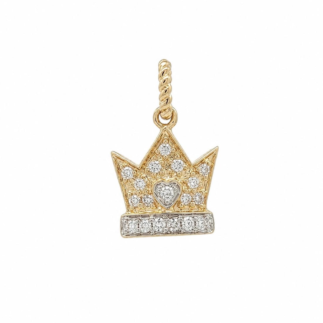 Vera Wang Petite Princess Crown Diamond Charm Pendant 18k Yellow Gold (1 of 6)