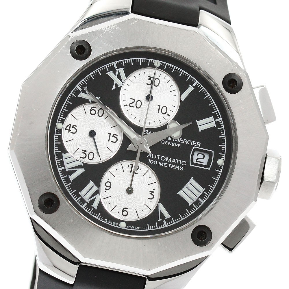 Baume Mercier Riviera 65541 Automatic Chronograph Date Men's Watch: Baume Mercier Riviera 65541 Automatic Chronograph Date Men's Watch This Baume & Mercier Riviera 65541 is a men's automatic chronograph wristwatch featuring a stainless steel case and a black dial. The