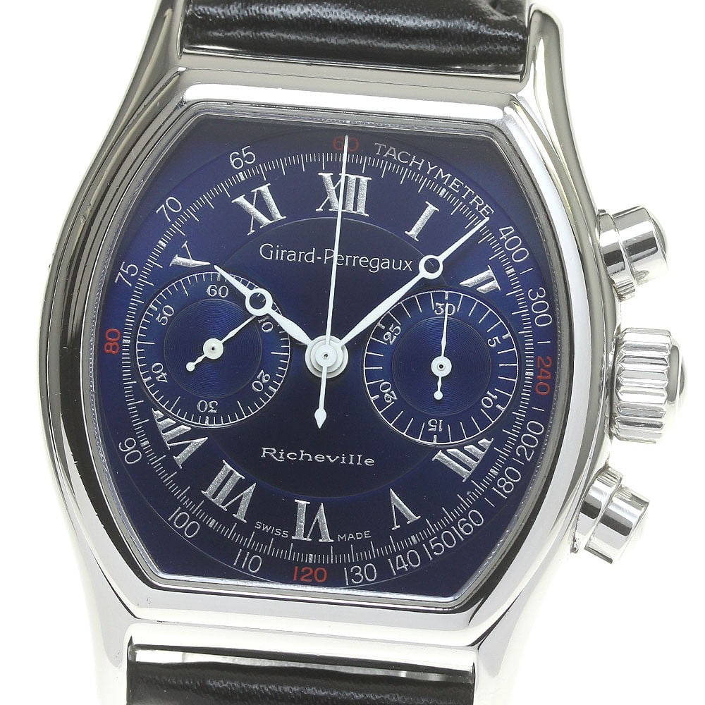 Girard Perregaux Richeville 2710 Manual Wind Chronograph Men's Watch: Girard Perregaux Richeville 2710 Manual Wind Chronograph Men's Watch This Girard Perregaux Richeville Chronograph men's wristwatch features a stainless steel case paired with a navy dial and manual wi