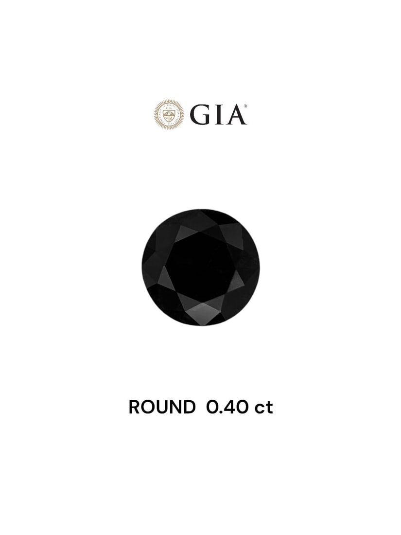 Loose Diamond - ROUND 0.4ct Fancy Black VVS2: Loose Diamond - ROUND 0.4ct Fancy Black VVS2 Source: Natural Shape: ROUND Carats: 0.4 Color: Fancy Black Certification: GIA Video: