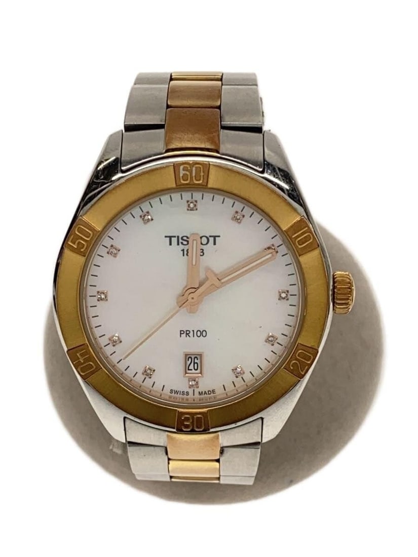 Tissot PR 100 quartz unisex wristwatch in white steel (1 of 5)