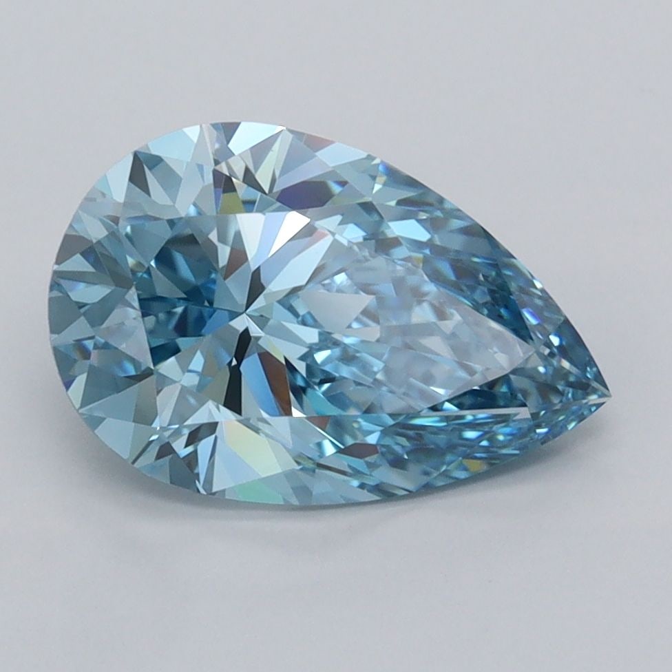 Loose Diamond - PEAR 2.51ct Fancy Vivid Blue VVS2: Loose Diamond - PEAR 2.51ct Fancy Vivid Blue VVS2 Source: This is a real non-mined Diamond that has been grown in a lab Shape: PEAR Carats: 2.51 Color: Fancy Vivid Blue Certification: IGI Video: