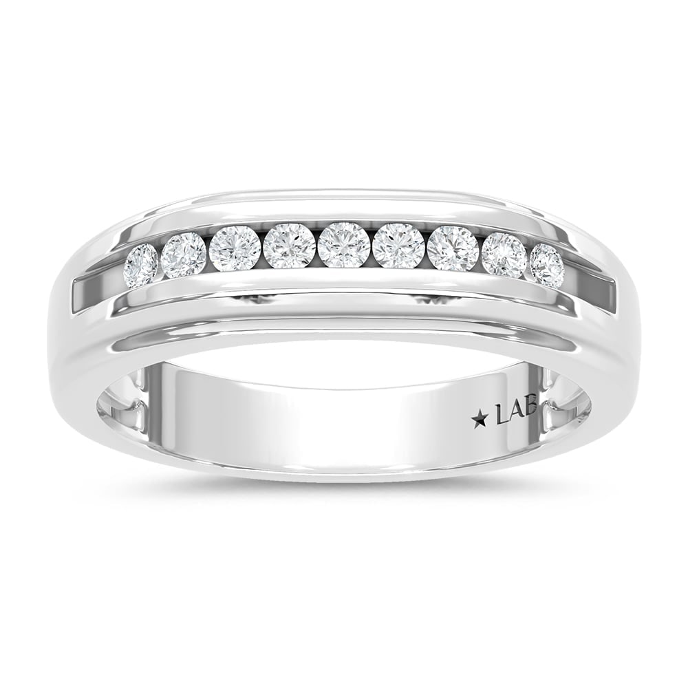 10K White Gold Diamond 1/4 Ct.Tw. Mens Band: 10K White Gold Diamond 1/4 Ct.Tw. Mens Band 10K White Gold Diamond 1/4 Ct.Tw. Mens Band 10k White Gold Stone Color: D-f Stone Clarity: Vs Each ring is presented in standard size 6.5. Complimentary res