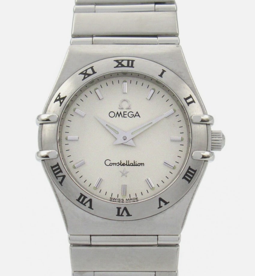 Omega Constellation Ladies Watch Ref. 1572.30 White Dial Steel Bracelet: Omega Constellation Ladies Watch Ref. 1572.30 White Dial Steel Bracelet Omega Constellation ladies wristwatch with a white dial, fixed Roman numeral bezel, and stainless steel bracelet. Includes card 