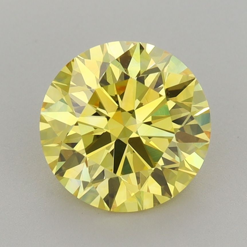 Ideal Loose Diamond - ROUND 2.03ct Fancy Vivid Yellow VVS2: Ideal Loose Diamond - ROUND 2.03ct Fancy Vivid Yellow VVS2 Source: This is a real non-mined Diamond that has been grown in a lab Shape: ROUND Carats: 2.03 Color: Fancy Vivid Yellow Certification: IGI 