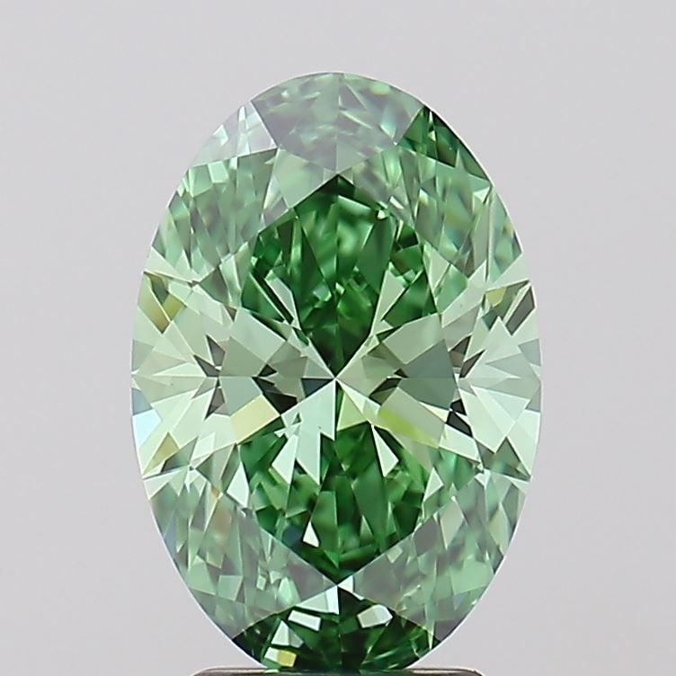 Loose Diamond - OVAL 3.01ct Fancy Vivid Green VS1: Loose Diamond - OVAL 3.01ct Fancy Vivid Green VS1 Source: This is a real non-mined Diamond that has been grown in a lab Shape: OVAL Carats: 3.01 Color: Fancy Vivid Green Certification: IGI Video: