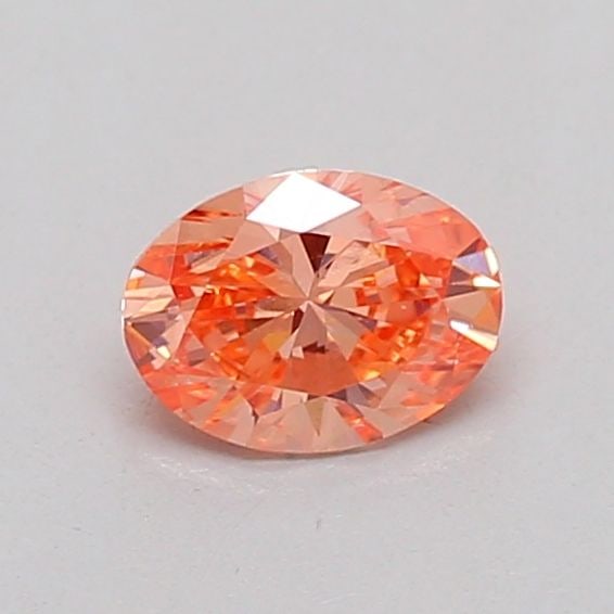 Loose Diamond - OVAL 0.24ct Fancy Vivid Pinkish Orange SI1: Loose Diamond - OVAL 0.24ct Fancy Vivid Pinkish Orange SI1 Source: This is a real non-mined Diamond that has been grown in a lab Shape: OVAL Carats: 0.24 Color: Fancy Vivid Pinkish Orange Certificatio