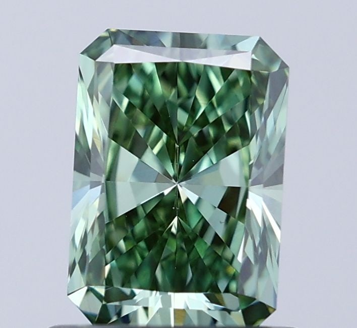 Loose Diamond - RADIANT 0.79ct Fancy Vivid Green VS1: Loose Diamond - RADIANT 0.79ct Fancy Vivid Green VS1 Source: This is a real non-mined Diamond that has been grown in a lab Shape: RADIANT Carats: 0.79 Color: Fancy Vivid Green Certification: IGI Video