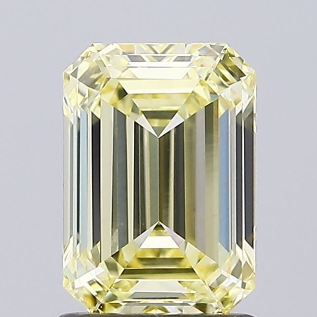 Loose Diamond - EMERALD 1.52ct Fancy Yellow VVS2: Loose Diamond - EMERALD 1.52ct Fancy Yellow VVS2 Source: This is a real non-mined Diamond that has been grown in a lab Shape: EMERALD Carats: 1.52 Color: Fancy Yellow Certification: IGI The Diamond De