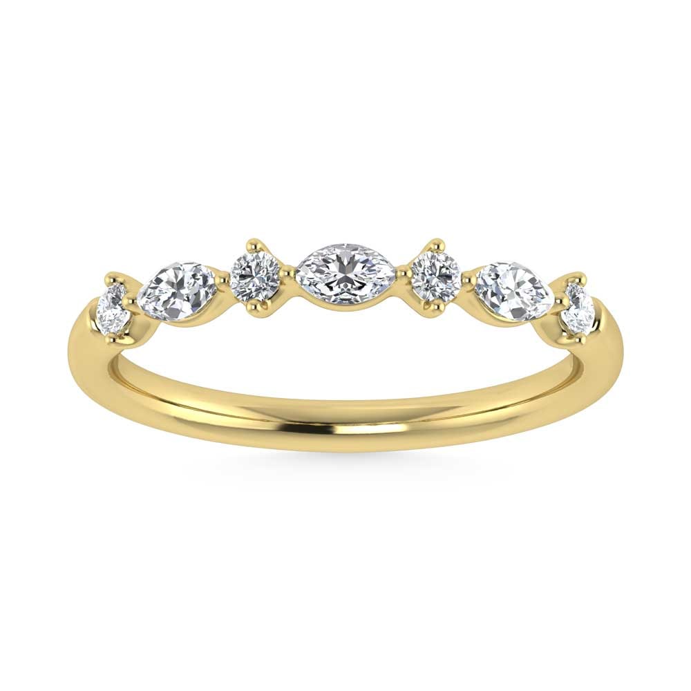 14K Yellow Gold Lab Grown Diamond 1/4 Ct.Tw. Stackable Band: 14K Yellow Gold Lab Grown Diamond 1/4 Ct.Tw. Stackable Band A classic design, the 14K Yellow Gold Lab Grown Diamond Stackable Band with 1/4 Ct. of diamonds is a luxurious yet understated addition to y