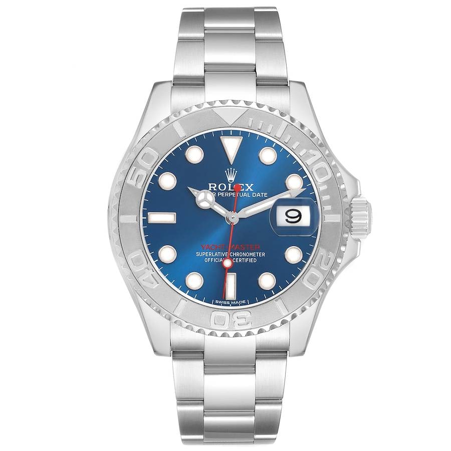 Rolex 116622 Yacht-Master Mens Watch Blue Dial Oyster Bracelet 2016 Card: Rolex 116622 Yacht-Master Mens Watch Blue Dial Oyster Bracelet 2016 Card Rolex Yacht-Master reference 116622 with a blue dial, rotating bezel, and Oyster bracelet. This men's watch includes a new styl