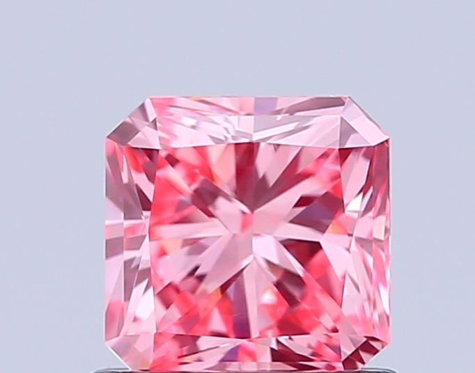 Loose Diamond - SQUARE RADIANT 0.91ct Fancy Vivid Pink VVS1: Loose Diamond - SQUARE RADIANT 0.91ct Fancy Vivid Pink VVS1 Source: This is a real non-mined Diamond that has been grown in a lab Shape: SQUARE RADIANT Carats: 0.91 Color: Fancy Vivid Pink Certificati